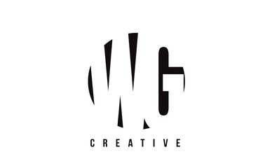 Fototapeta na wymiar WG W G White Letter Logo Design with Circle Background.