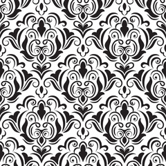 Vector damask seamless pattern background. Classical luxury old fashioned damask ornament, royal victorian seamless texture for wallpapers, textile, wrapping. Exquisite floral baroque template.