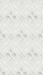 Vector damask seamless pattern element. Elegant luxury texture for wallpapers, backgrounds and page fill. 3D elements with shadows and highlights. Paper cut.