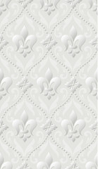 Vector damask seamless pattern background. Elegant luxury texture for wallpapers, backgrounds and page fill. 3D elements with shadows and highlights. Paper cut.