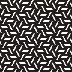 Cubic Grid Tiling Endless Stylish Texture. Abstract Geometric Background Design. Vector Seamless Black and White Pattern.