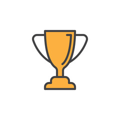 Loving cup trophy filled outline line icon, line vector sign, linear colorful pictogram isolated on white. Symbol, logo illustration. Editable stroke. Pixel perfect