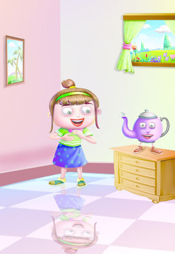 girl with kattle