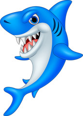Naklejka premium Cartoon funny shark