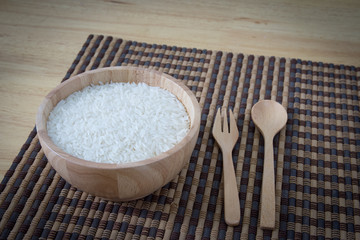 A bowl full of white rice