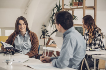 Fototapeta premium College Students Studying Together
