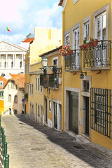 Obraz premium Street in old town of Lisbon, Portugal
