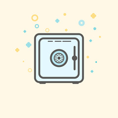 Business icon, management. Simple vector icon of a traditional safe box. Flat style.
