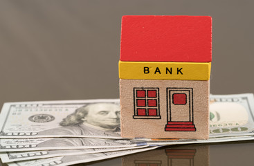 Toy bank building on US dollar assets