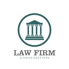 Law firm, attorney, lawyer service logo, template full vector
