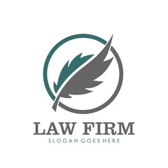Law firm, attorney, lawyer service logo, template full vector