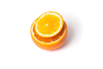 slice of Orange isolated on white background,