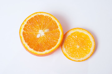 slice of Orange isolated on white background,
