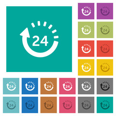 24 hour delivery square flat multi colored icons