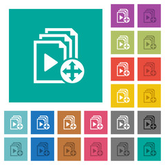 Move playlist item square flat multi colored icons
