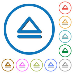 Media eject icons with shadows and outlines