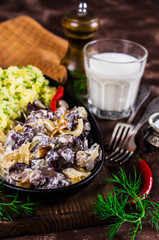Stewed mushrooms with potatoes