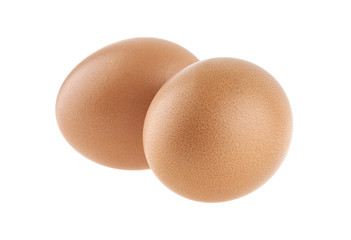 Chicken eggs isolated on white background