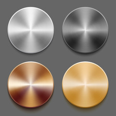 Set of templates metal button