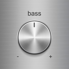 Bass sound control with metal brushed texture