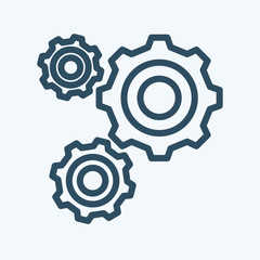 Pictograph of gear.Symbol settings. cogwheel.Gear with sparks mechanism of wheel