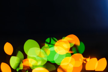 Abstract blurred of colorful glittering shine bulbs lights. Xmas holiday festival 