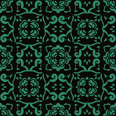 Seamless Chinese Background Curve Cross Flower Kaleidoscope