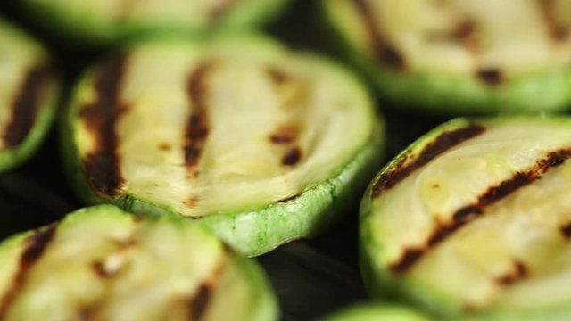 Vegetable Zucchini cooking on grill