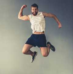 Handsome young sportsman
