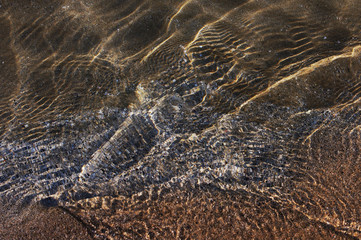 Texture of the water. Transparent sea water
