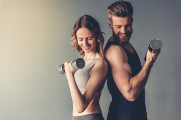 Beautiful young sports couple