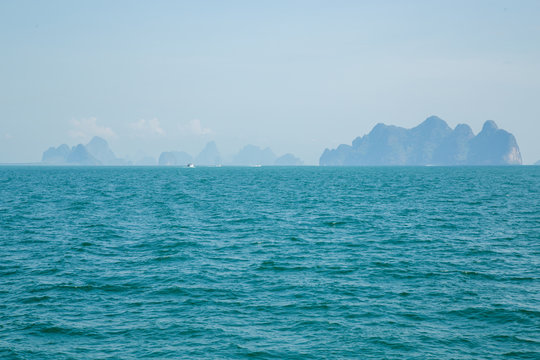 view of island group in Thailand, Phang nga