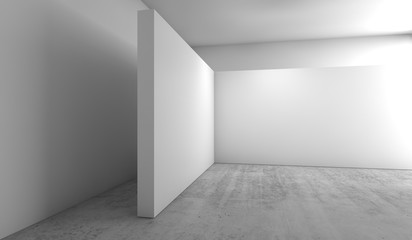 Abstract empty white interior background, 3d