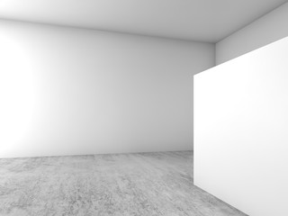 Abstract empty interior background, blank white 3d