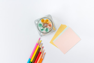 paper note flat lay