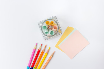 paper note flat lay