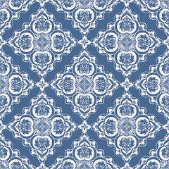 Vector floral seamless pattern background in Arabian style. Arabesque pattern. Eastern ethnic ornament. Elegant texture for backgrounds.