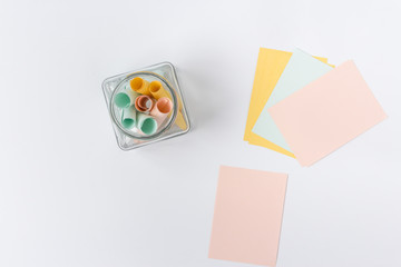 paper note flat lay