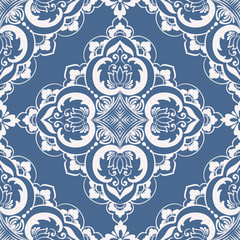 Vector floral seamless pattern element in Arabian style. Arabesque pattern. Eastern ethnic ornament. Elegant texture for backgrounds.
