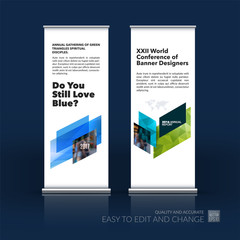 Abstract business vector set of modern roll Up Banner stand desi