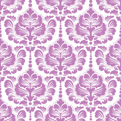 Vector damask seamless pattern background. Classical luxury old fashioned damask ornament, royal victorian seamless texture for wallpapers, textile, wrapping. Exquisite floral baroque template.