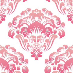 Vector damask seamless pattern element. Classical luxury old fashioned damask ornament, royal victorian seamless texture for wallpapers, textile, wrapping. Exquisite floral baroque template.