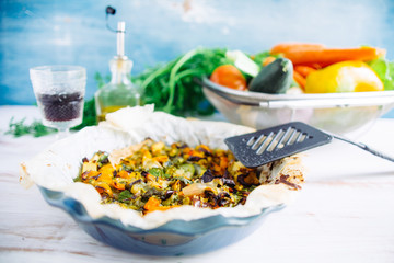 Vegetable ratatouille in a plate