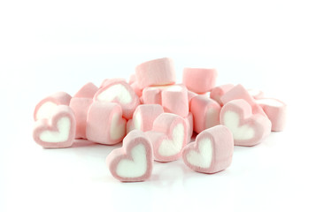 marshmallow on white background.