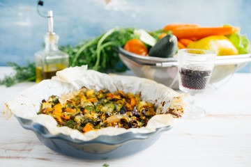 Vegetable ratatouille in a plate