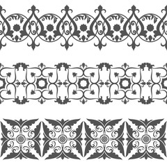 Seamless floral border vector template