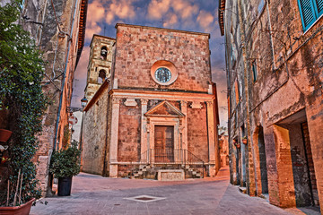 Pitigliano, Grosseto, Tuscany, Italy: church of Santa Maria e San Rocco