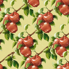 Vintage apples pattern