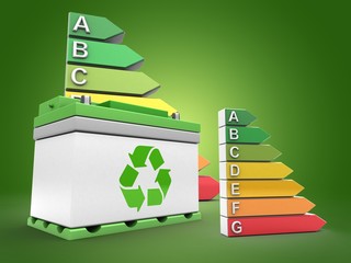 3d car battery with energy rating