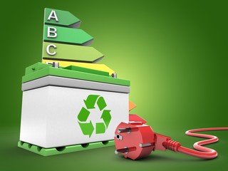 3d car battery with energy rating